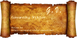 Gavansky Viktor névjegykártya